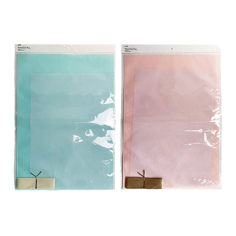 アミファ 不織布バッグ LL リボン付 パステルカラー 1個(ご注文単位180個)【直送品】