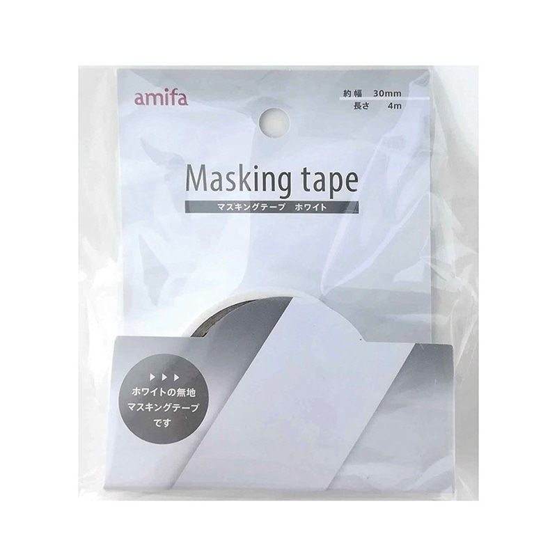 アミファ マスキングテープ 30mm×4m ホワイト 1束（ご注文単位180束）【直送品】