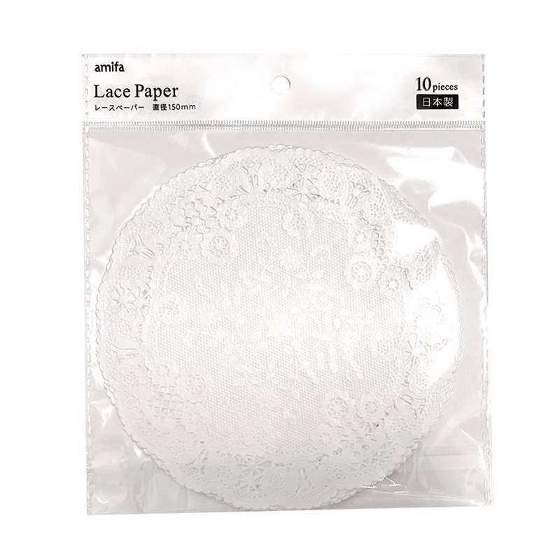 アミファ レースペーパー 6号サイズ　10枚入  1束（ご注文単位150束）【直送品】