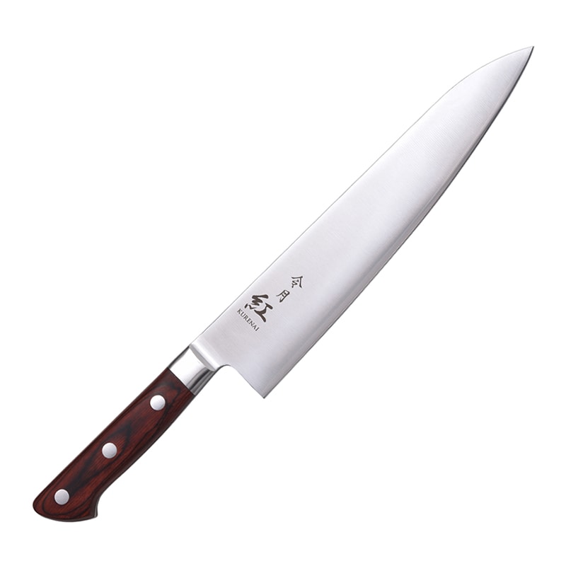 富士カトラリー 洋包丁 令月 紅 モリブデンバナジウム鋼 牛刀 口金付 240mm CR-008 1個（ご注文単位1個）【直送品】