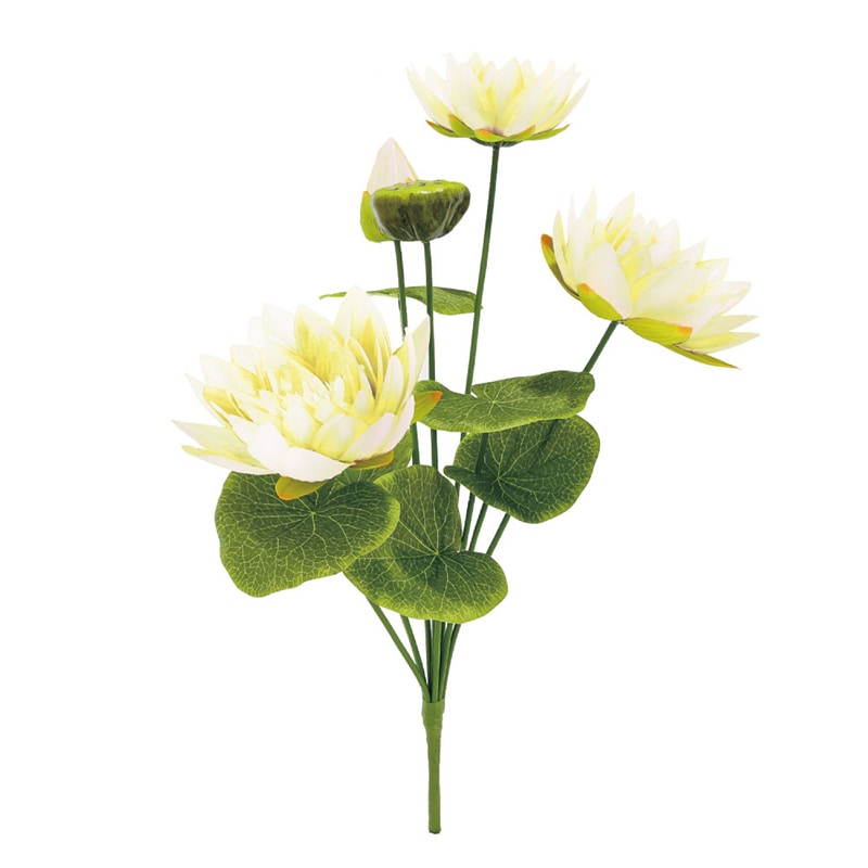 紅石 アートフラワー ロータスブッシュ ホワイト KB-063-1 1本（ご注文単位6本）【直送品】