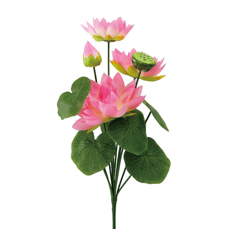 紅石 アートフラワー ロータスブッシュ ピンク KB-063-3 1本（ご注文単位6本）【直送品】