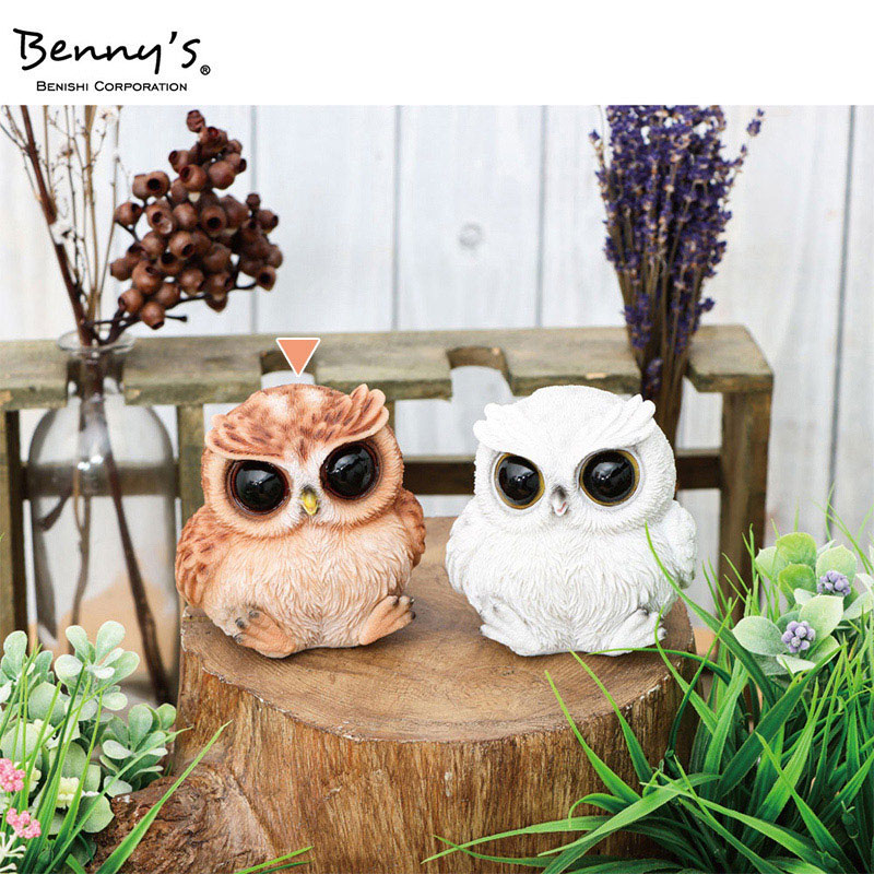 紅石 オブジェ フクロウ ブラウン QB-003BR 1個（ご注文単位1個）【直送品】