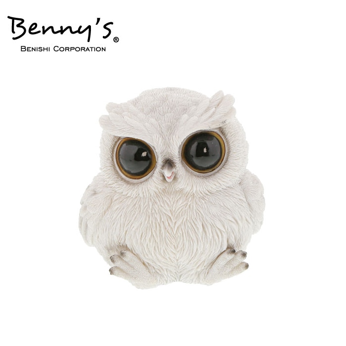 紅石 オブジェ フクロウ ホワイト QB-003W 1個（ご注文単位1個）【直送品】