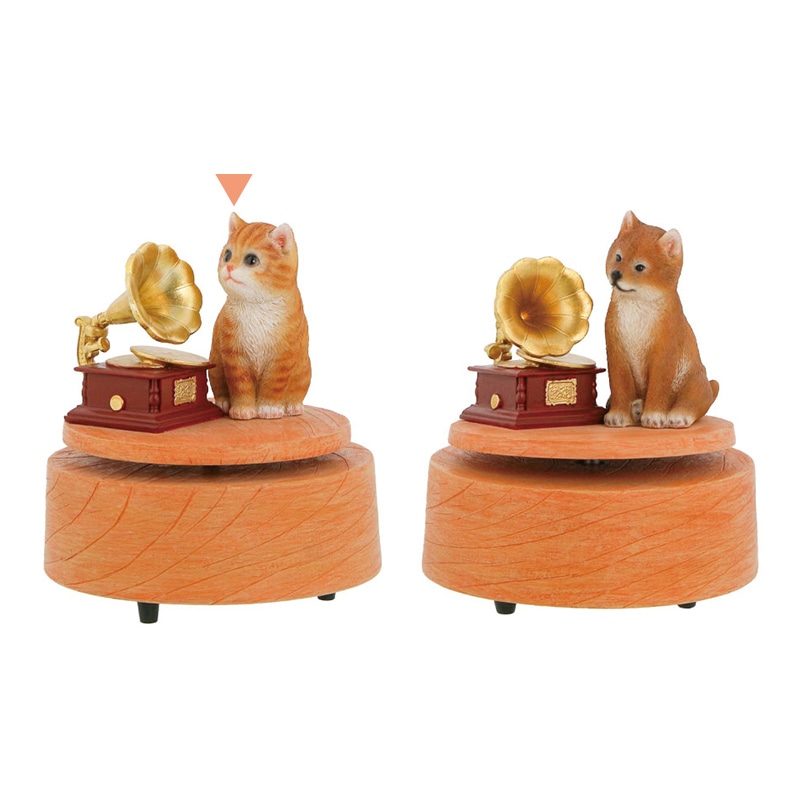 紅石 オルゴール キャット シューベルト 子守唄 QB-007Y 1個(ご注文単位1個)【直送品】