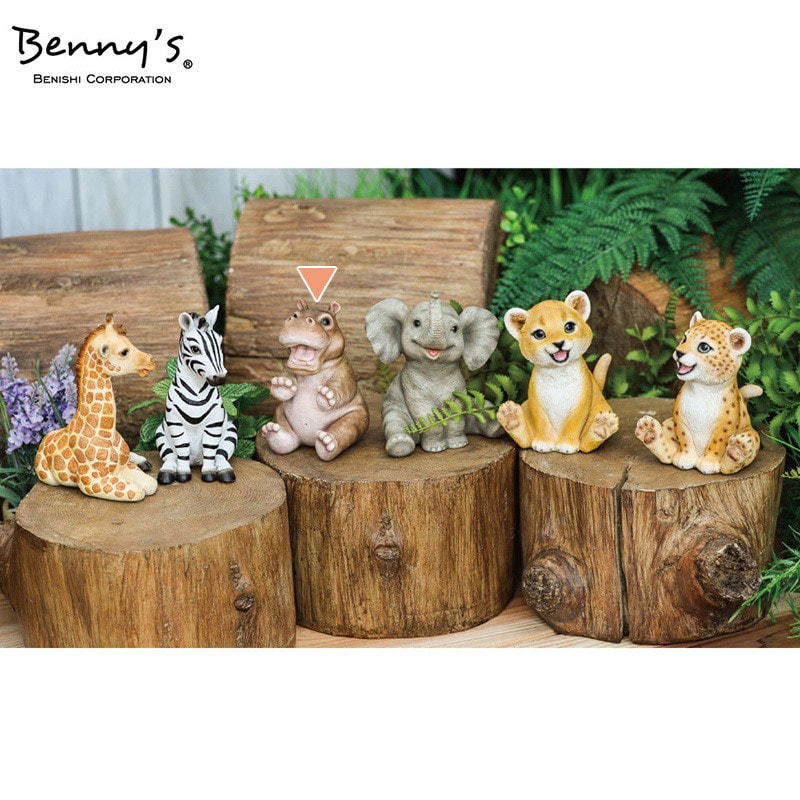 紅石 オブジェ リトルサバンナ カバ QB-012C 1個(ご注文単位1個)【直送品】