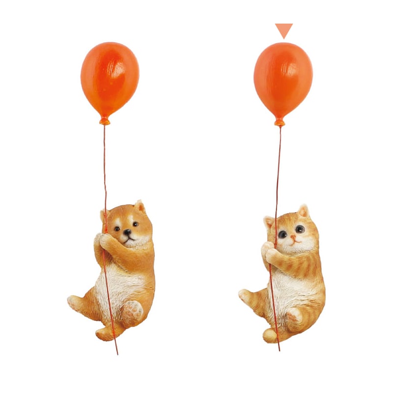 紅石 オブジェ バルーン ベニースキャット マグネット付き QB-033Y 1個（ご注文単位1個）【直送品】