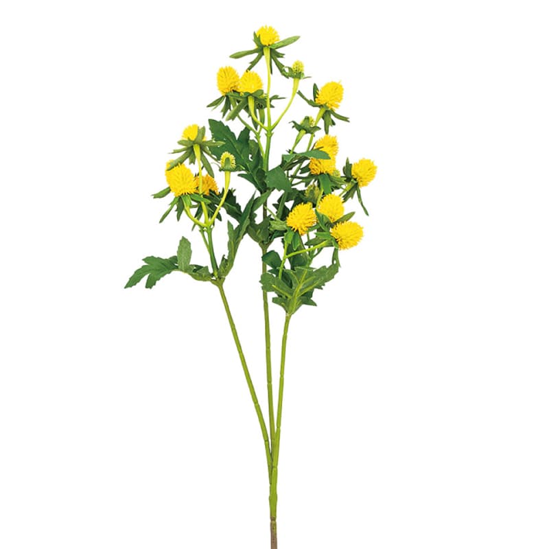 紅石 アートフラワー センニチコウ イエロー K-688-4 1本（ご注文単位12本）【直送品】