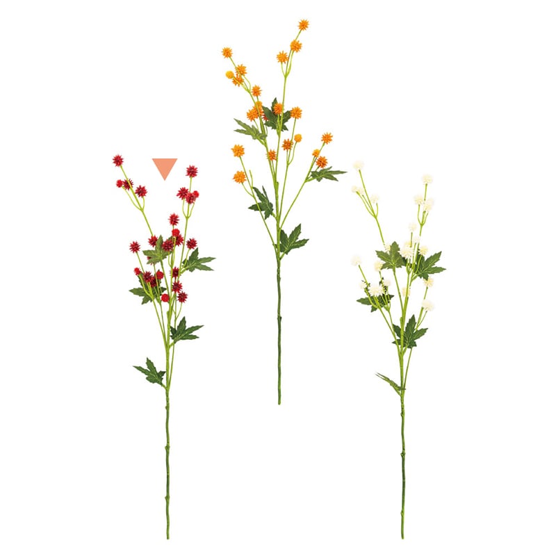 紅石 アートフラワー サーキュラスプレー レッド K-689-2 1本(ご注文単位12本)【直送品】