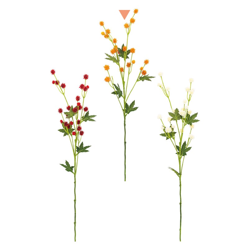 紅石 アートフラワー サーキュラスプレー オレンジ K-689-17 1本(ご注文単位12本)【直送品】