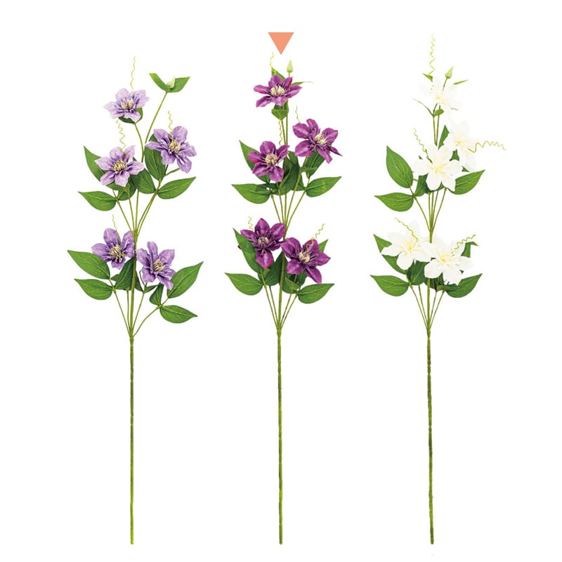 紅石 アートフラワー クレマチス バイオレット K-690-14 1本(ご注文単位12本)【直送品】