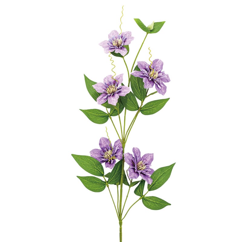 紅石 アートフラワー クレマチス ラベンダー K-690-5 1本（ご注文単位12本）【直送品】