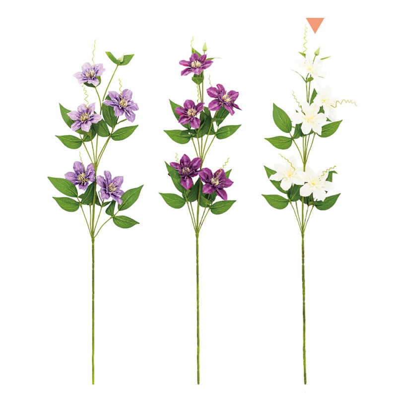 紅石 アートフラワー クレマチス クリーム K-690-21 1本(ご注文単位12本)【直送品】