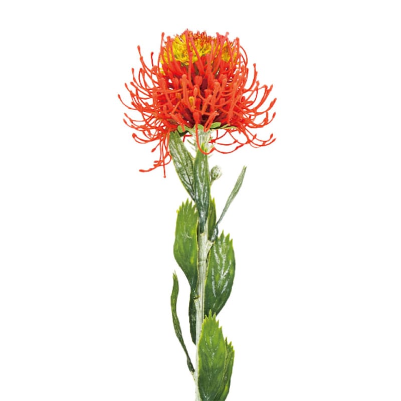 紅石 アートフラワー ピンクッション オレンジ K-691-17 1本（ご注文単位12本）【直送品】