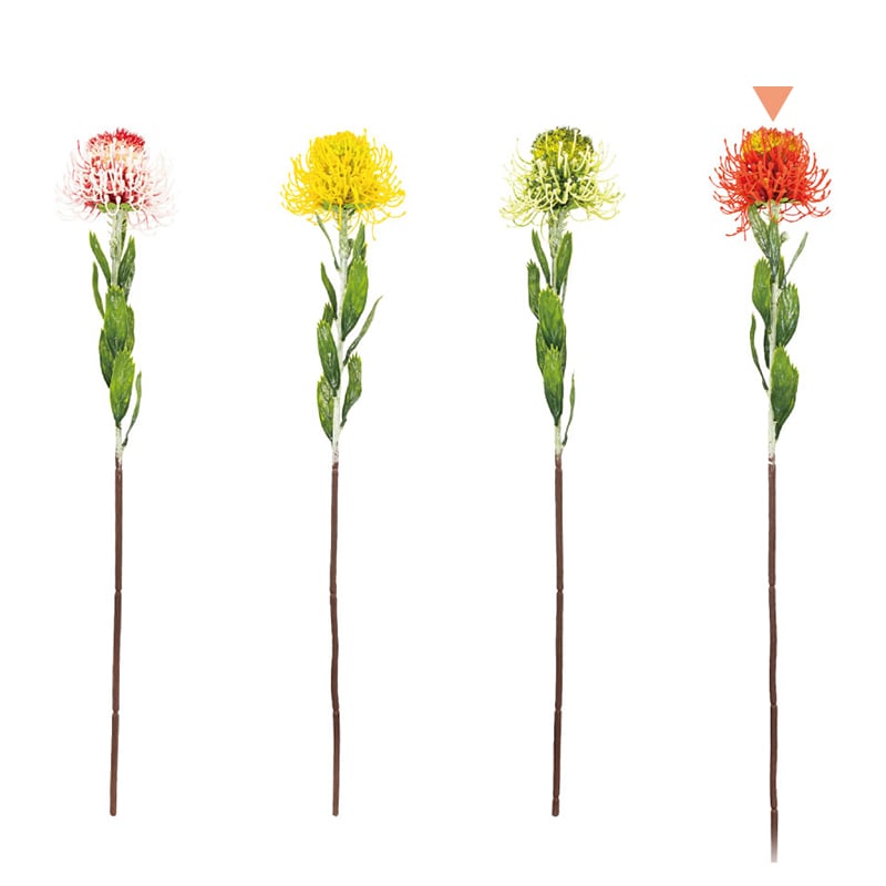 紅石 アートフラワー ピンクッション オレンジ K-691-17 1本(ご注文単位12本)【直送品】