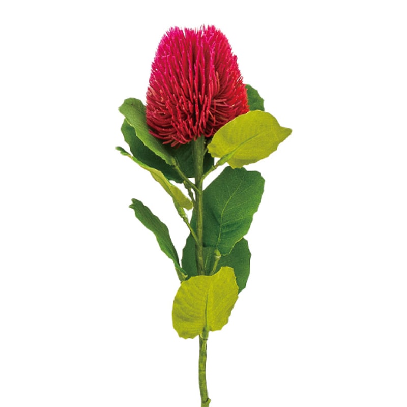 紅石 アートフラワー スモールバンクシア レッド K-692-2 1本（ご注文単位12本）【直送品】