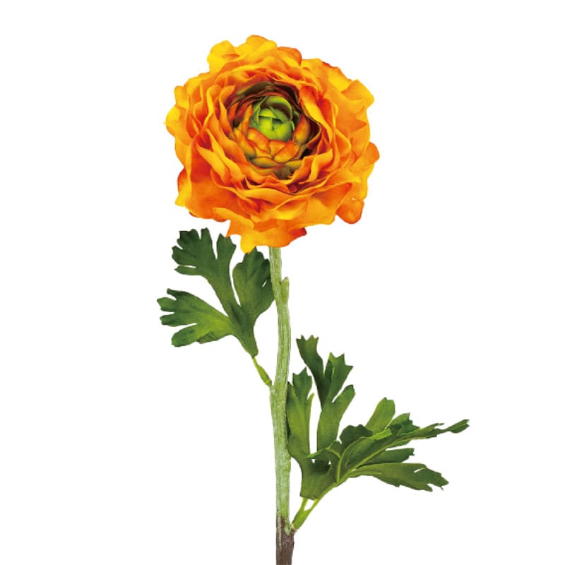 紅石 アートフラワー ラナンキュラス オレンジ K-693-17 1本（ご注文単位12本）【直送品】