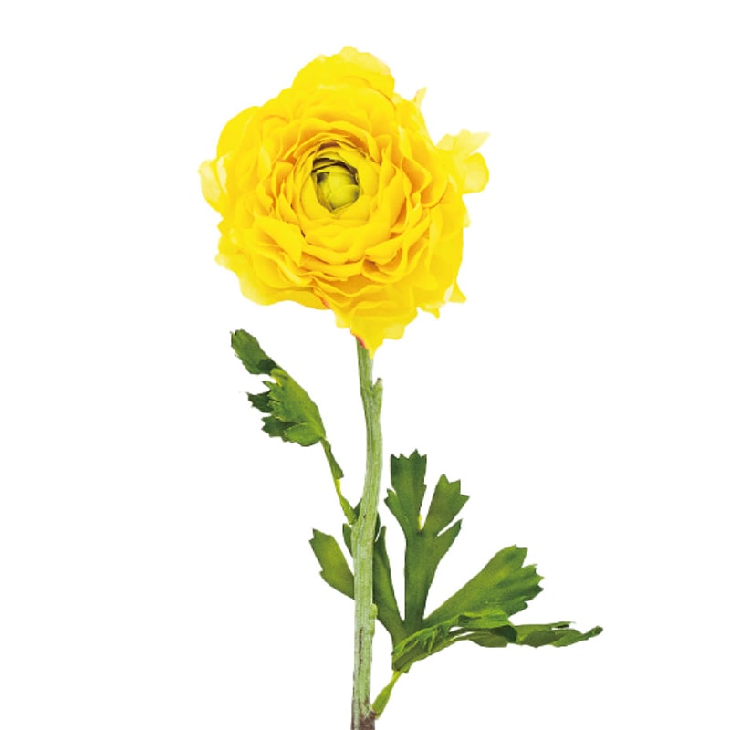 紅石 アートフラワー ラナンキュラス イエロー K-693-4 1本（ご注文単位12本）【直送品】