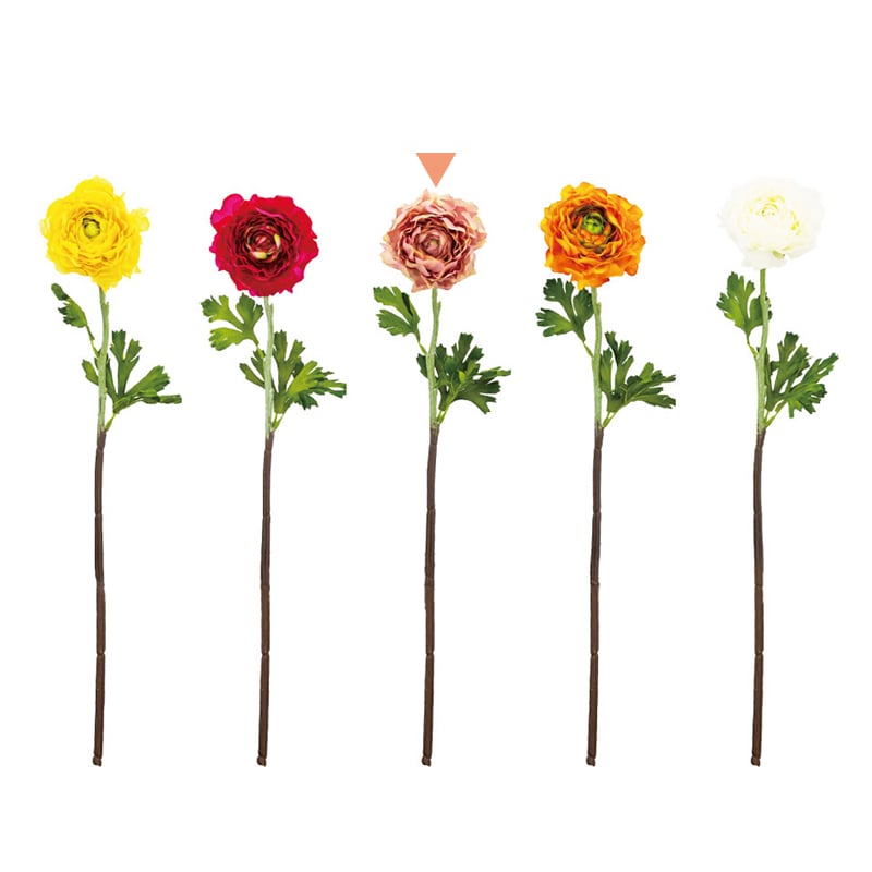 紅石 アートフラワー ラナンキュラス バイオレット/ピンク K-693-14PI 1本(ご注文単位12本)【直送品】