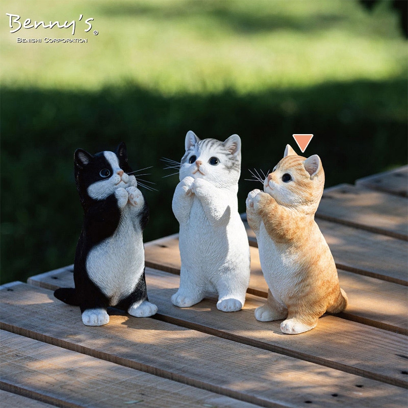 紅石 オブジェ べニーズキャット ちょうだい 茶トラ白 QB-041Y 1個(ご注文単位1個)【直送品】