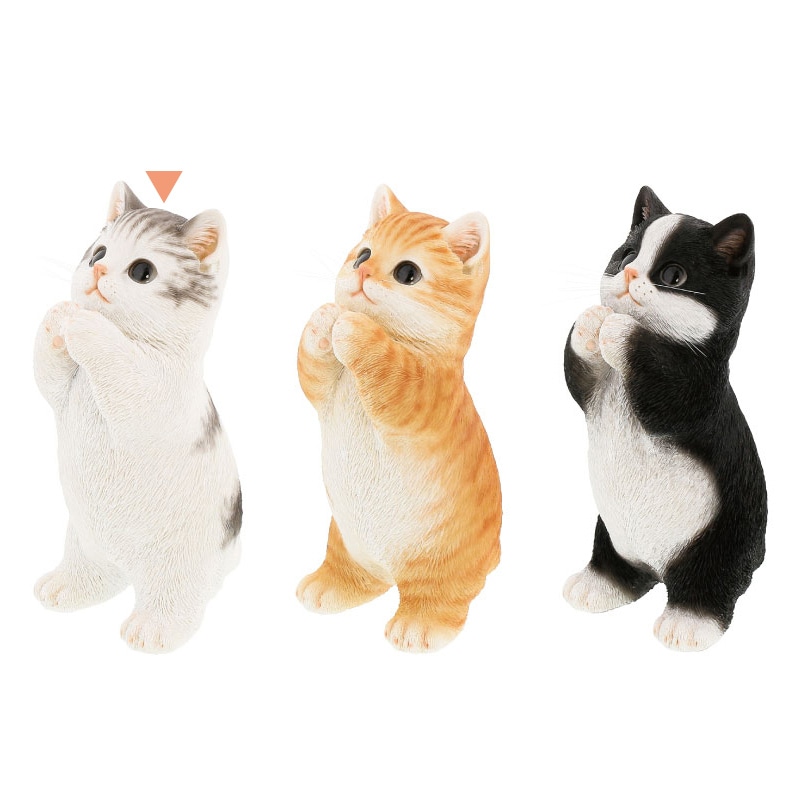 紅石 オブジェ べニーズキャット ちょうだい サバ白 QB-041 1個(ご注文単位1個)【直送品】