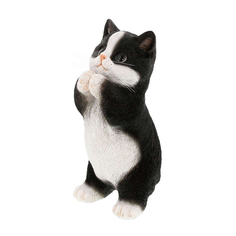 紅石 オブジェ べニーズキャット ちょうだい ハチワレ QB-041BW 1個（ご注文単位1個）【直送品】