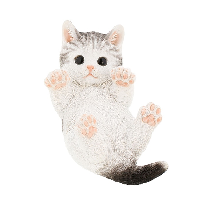 紅石 オブジェ べニーズキャット びっくり! サバ白 QB-042 1個（ご注文単位1個）【直送品】