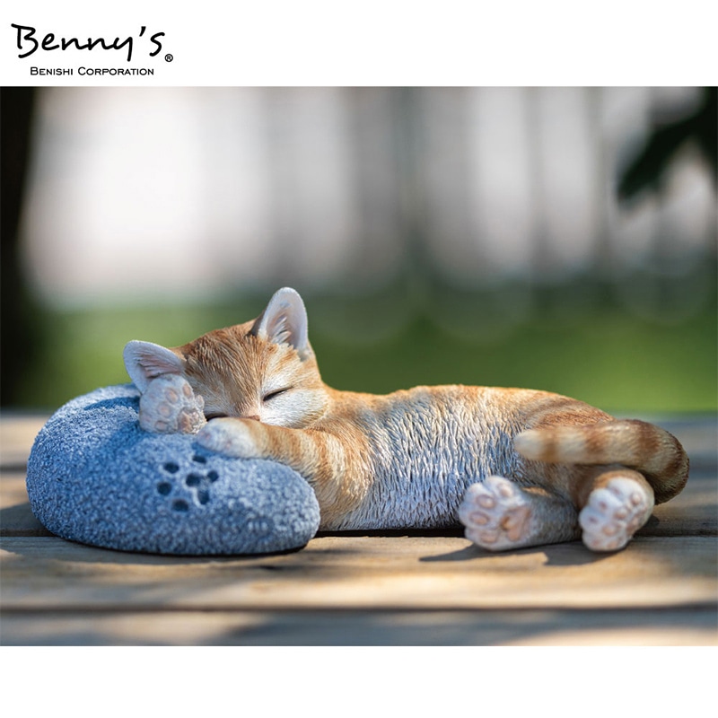 紅石 オブジェ べニーズキャット まくらでスヤスヤ QB-047Y 1個(ご注文単位1個)【直送品】