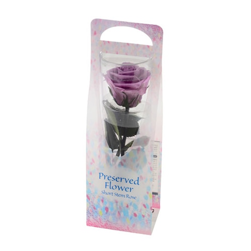 フロールエバー プリザーブドフラワー　ショートステムローズ ビードロ　ラベンダー FL072024-14 1本（ご注文単位1本）【直送品】