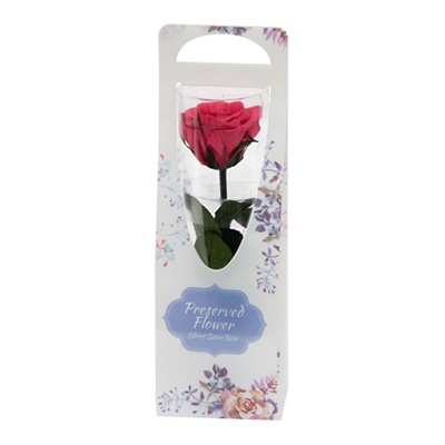 フロールエバー ブリザーブドフラワー　ショートステムローズ ホットピンク FL072025-08 1本（ご注文単位1本）【直送品】