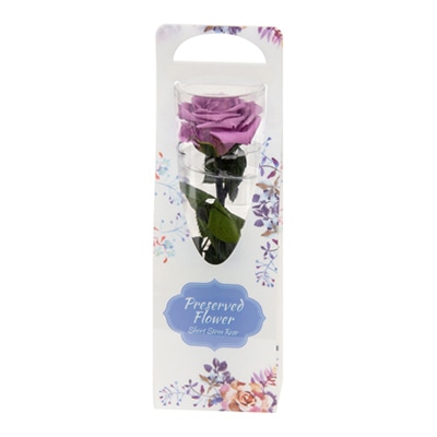 フロールエバー ブリザーブドフラワー　ショートステムローズ ラベンダー FL072025-14 1本（ご注文単位1本）【直送品】