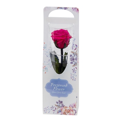 フロールエバー ブリザーブドフラワー　ショートステムローズ フューシャピンク FL072025-58 1本（ご注文単位1本）【直送品】
