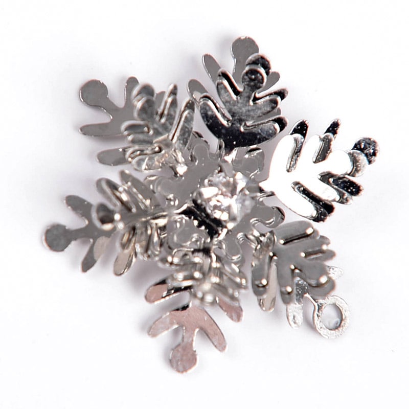 フロールエバー フラワーオーナメント　3Dチャーム スノー FLAC40-59 5個/袋（ご注文単位1袋）【直送品】