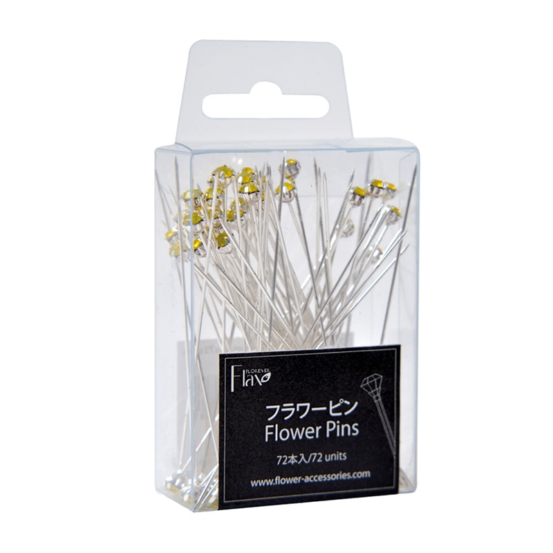 フロールエバー フラワーオーナメント フラワーピン イエロー FLAC51-10 72本/箱(ご注文単位1箱)【直送品】