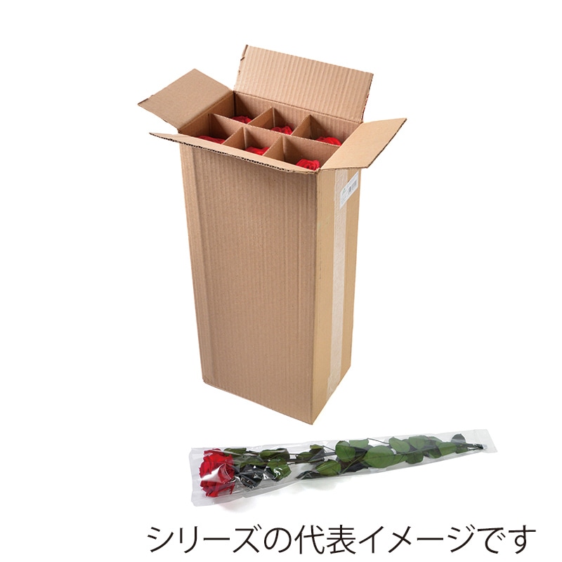 フロールエバー プリザーブドフラワー　プレミアムローズ　ステム付 スリーブ入り　ゴールデンイエロー FL095-17 6本/箱（ご注文単位1箱）【直送品】