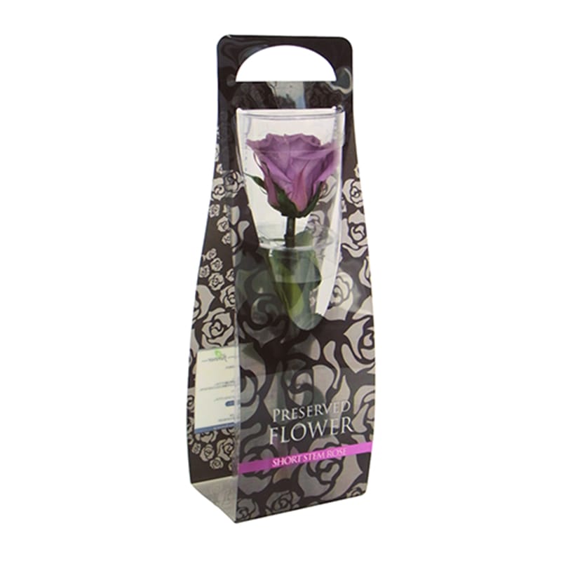 フロールエバー プリザーブドフラワー　ショートステムローズ ラベンダー FL072-14 1本（ご注文単位1本）【直送品】