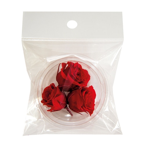 フロールエバー プリザーブドフラワー ピッコラブロッサムローズ 3P チェリーレッド FLS00413-05 1パック（ご注文単位1パック）【直送品】