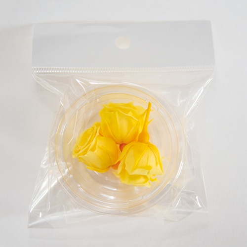 フロールエバー プリザーブドフラワー ピッコラブロッサムローズ 3P ソフトイエロー FLS00413-15 1パック（ご注文単位1パック）【直送品】