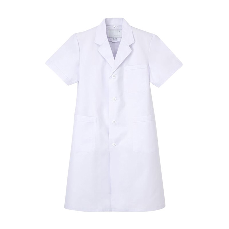 男子シングル診察衣　半袖 EP-112　L　ホワイト  1個（ご注文単位1個）【直送品】