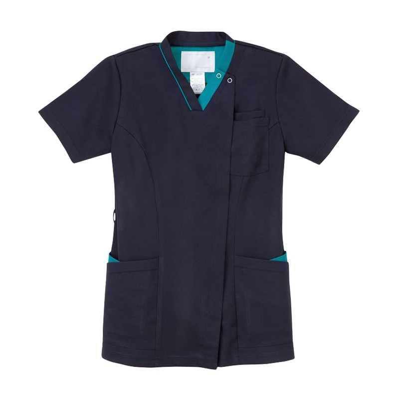 女子スクラブ　RF-5122　LL ネイビー＋ターコイズ  1個（ご注文単位1個）【直送品】