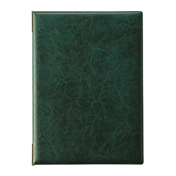 えいむ レザータッチメニューブック A4 大 グリーン LB-401 1冊（ご注文単位1冊）【直送品】