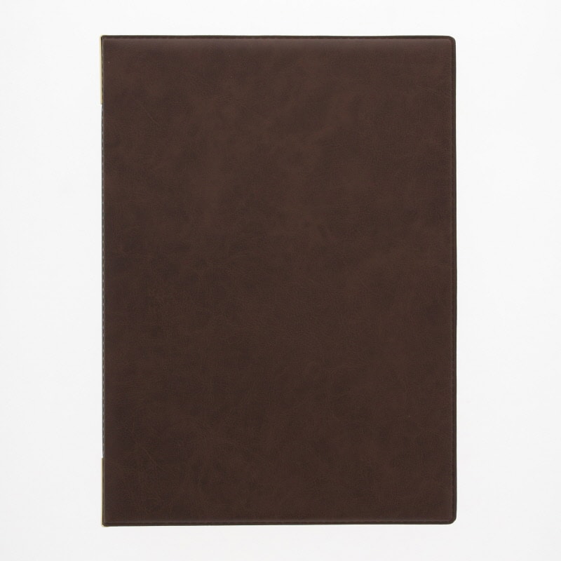 えいむ レザータッチメニューブック A4 大 ブラウン LB-401 1個（ご注文単位1個）【直送品】