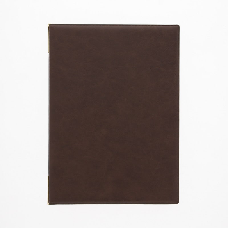 えいむ レザータッチメニューブック B5 中 ブラウン LB-402 1個（ご注文単位1個）【直送品】