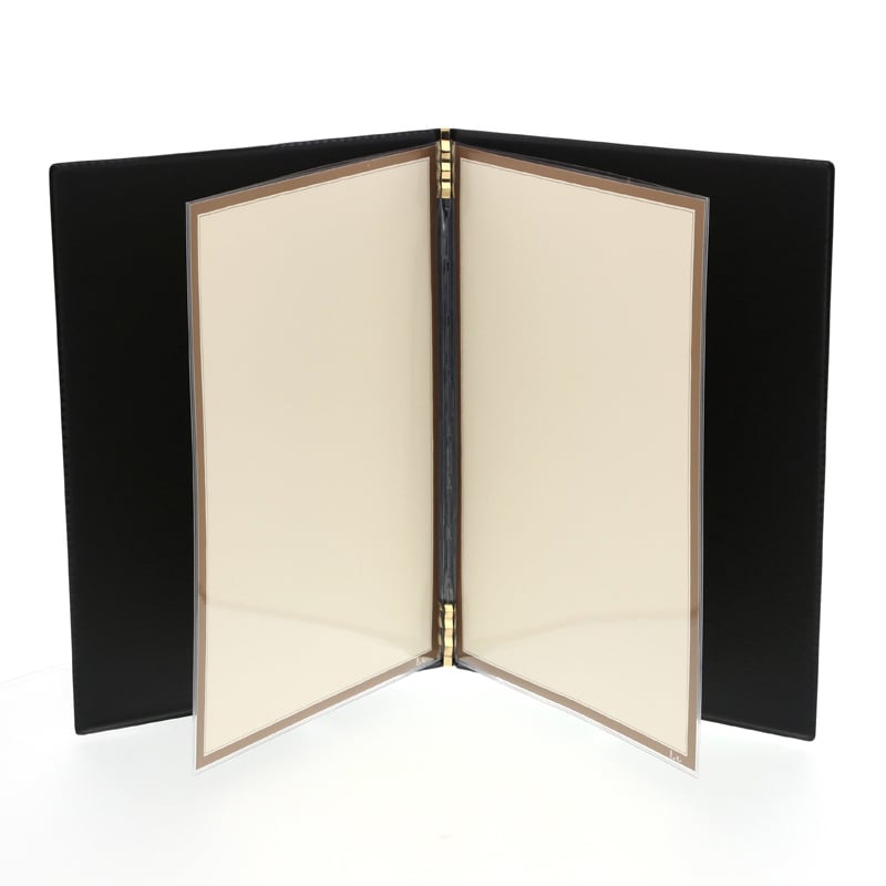 えいむ レザータッチメニューブック A4 大 ブラック LB-401 1個(ご注文単位1個)【直送品】