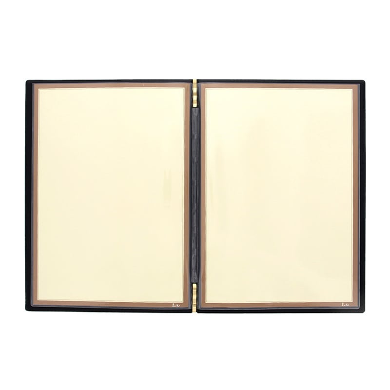 えいむ レザータッチメニューブック A4 大 ブラック LB-401 1個(ご注文単位1個)【直送品】