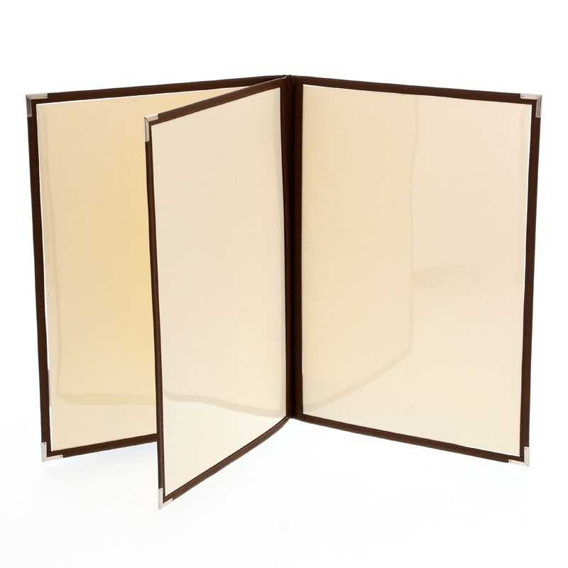 えいむ クリアテーピングメニューブック A4 6ページ 茶 LTA-46 1個（ご注文単位1個）【直送品】