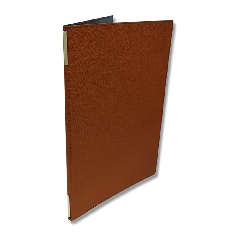 えいむ 高級ソフト合皮メニューブック ピンホールタイプ 大 A4 ダークブラウン LB-801 1個（ご注文単位1個）【直送品】