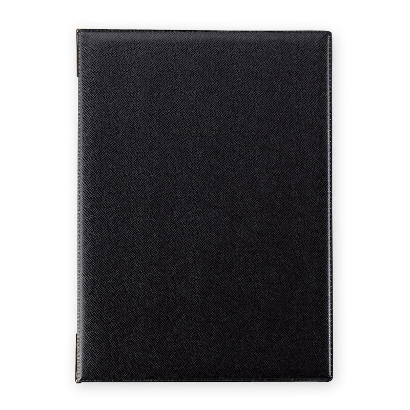 えいむ リザード・ソフトメニューブック 大 A4 ブラック BB-501 1冊（ご注文単位1冊）【直送品】