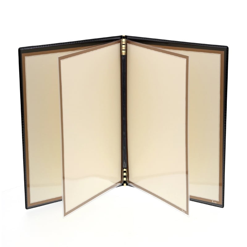 えいむ リザード・ソフトメニューブック 大 A4 ブラック BB-501 1冊（ご注文単位1冊）【直送品】