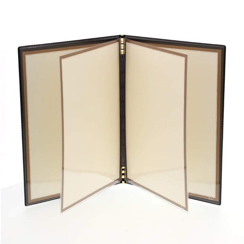 えいむ リザード・ソフトメニューブック 大 A4 ブラウン BB-501 1冊(ご注文単位1冊)【直送品】